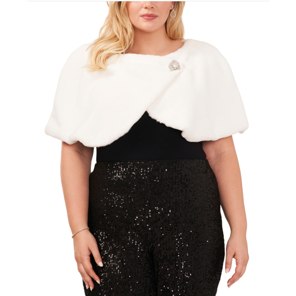 Msk Faux-Fur Shrug - Ivory